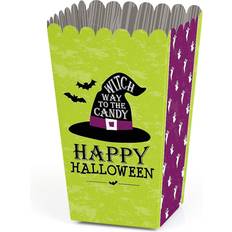 Halloween Popcorn Boxes Happy Halloween Witch Party Favor Popcorn Treat Boxes Set of 12 Green