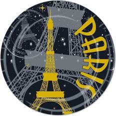 Beistle 58044 Paris Plates, Pack Of 12