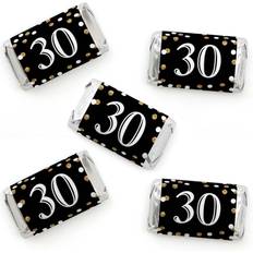 Birthdays Gift Bags Adult 30th Birthday Gold Mini Candy Bar Wrapper Stickers Party Favors 40 Ct Black