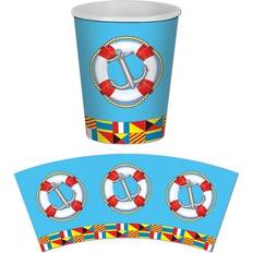 Blue Paper Cups Beistle 9 Oz. Nautical Beverage Cups; 24/Pack 58211