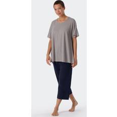 Blåa - Ekologiskt material Pyjamasar Schiesser Damen Schlafanzug Set 3/4 Lang Kurz Baumwolle - Nightwear