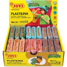 Beige Arcillas para Modelar Jovi Plastilin, leicht formbare Modelliermasse für Kinder ab 2 Jahren, 18 Stangen je 50g, Naturfarben