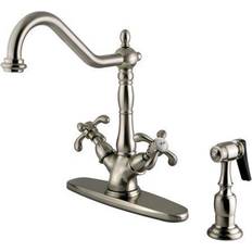 Kingston Brass KS1238TXBS French Country Mono Deck Mount Kitchen Fauce Brushed Nickel