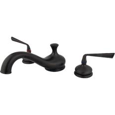 Kingston Brass Roman Tub Filler W/ZL HDL-Oil Rubbed Bronze Finish Marrón, Plata