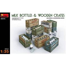 Holz Staukästen Mini art Milk Bottles Wooden Crates, Modellbau Staukasten