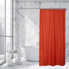 Naranja Accesorios de Bañera y Ducha Evideco Cortina De Ducha Poliéster 180 x 200 cm 12 Anillas Tendance