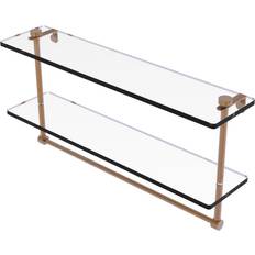 Mixer Shelves Allied Brass 22 5 W 2-Tier Clear Bathroom Shelf with Towel Bar