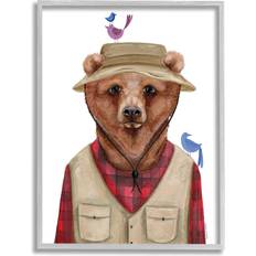 Framed Art Stupell Industries Bear Camping Gear Small Birds Wall Framed Art