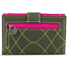 Homeroots Travelon 22996-420 SafeID Embroidered Tri-Fold RFID Wallet Berry