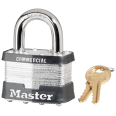 White Padlocks Master Lock Keyed Different, 4/Box