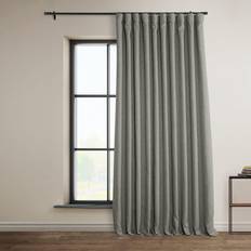 Half Price Drapes Faux Linen Room Darkening Curtains 120 Inches 100W x 120L Blazer Grey