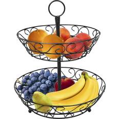 Zwart Fruitschalen Sorbus 2-Tier Countertop Fruit and Bowl Stand