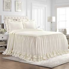 Lush Decor Ella Lace Ruffle Sängöverkast Vit (203.2x152.4cm)