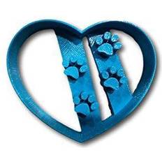 Blue Cookie Cutters Heart with Dog Paws Edges Cookie Cutter