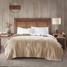 Woolrich Microlight Plush Berber Heated Blankets Brown