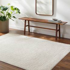 Polyester Tapis Surya Tapis de Salon À Poils Courts Doux Scandinave Bohème AMBRE 200 x 275 cm Ivoire Blanc, Beige