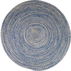 Blue - Round Entrance Mats Colonial Mills Luna Tweed In-Outdoor Braided Gray, Blue