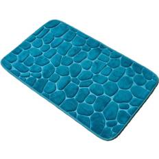 Rectangular Alfombras de baño Evideco 3D Cobble Peacock Shaped Memory Blå