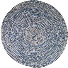 Blue - Round Entrance Mats Colonial Mills Luna Tweed Gray, Blue