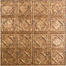 Sheet Materials Fasade Traditional Style/Pattern 4 Decorative Vinyl 2ft x 2ft Lay in Ceiling Panel in Cracked Copper 5 Pack