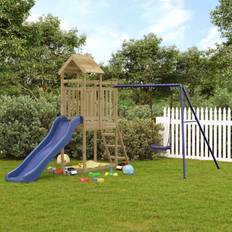 Jungle Gyms - Playhouse Tower Playground vidaXL Playhouse with Slide Swing Impregnated Wood Pine
