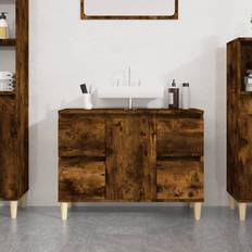 vidaXL Smoked Oak Sink Cabinet 80 x 33 x 60 cm