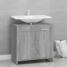 Grey Wall Bathroom Cabinets vidaXL Bathroom Cabinet Grey Sonoma 60 x 33 x 60 cm