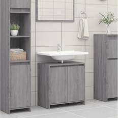 60.0 cm Wall Bathroom Cabinets vidaXL Grey Sonoma Bathroom Cabinet 60 x 33 x 61 cm