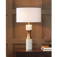 Marble Lighting Global Views Cinch Linen/Metal/Marble Table Lamp