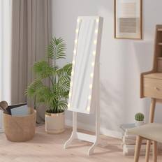 White Floor Mirrors vidaXL Free-Standing with LED White 34x37x146 cm Floor Mirror