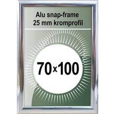 100 cm - 70 cm Rammer 70x100cm 25mm krom aluminium Ramme 70x100cm