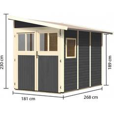 Volstrup Model 3 Redskabsskur Terra Grå 4.9 m2