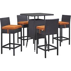 Orange Outdoor Bar Sets modway Convene Collection Pub Outdoor Bar Set