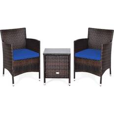 Blue Bistro Sets Costway 3 Garden Bistro Set