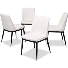 Baxton Studio White Kitchen Chairs Baxton Studio Set of 4 Darcell Kitchen Chair