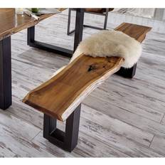 Furniture Homeroots Modern Live Edge Settee Bench