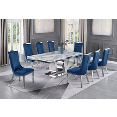 Best Quality Furniture 9-piece marble Dining Set