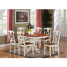 Tables East West Furniture KENL7-WHI-W 7 Dining Set 5