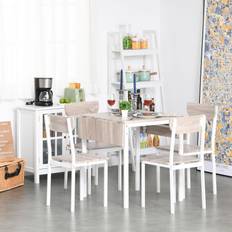 Modern white dining set Homcom Modern White Dining Set 5