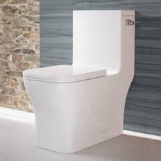 Toilets Swiss Madison Concorde One Piece Square Right Side Flush Handle Toilet 1.28 gpf
