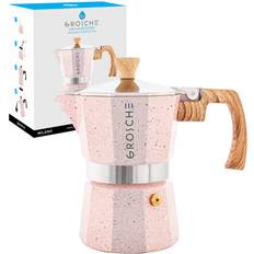 Pink Moka Pots Grosche Milano Stone Stovetop Moka Pot