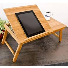 Bamboo Laptop Table Lapdesk Adjustable Shelf