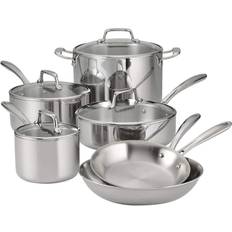 Tramontina stainless steel cookware set Tramontina 10 Tri-Ply Cookware Set with lid