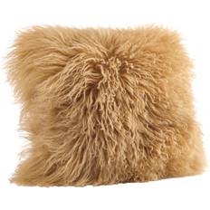 Wool Complete Decoration Pillows Saro Lifestyle Mongolian Wool Lamb Fur Complete Decoration Pillows Gold (50.8x50.8)