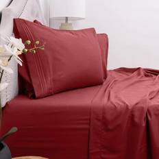 Sweet Home Collection 1800 Series 3 Burgundy Solid Color Laken Rød