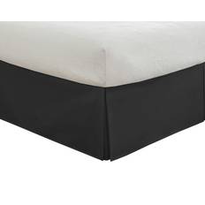 Fresh Ideas FRE20114BLAC03 Poplin Tailored Bed Skirt Valance Sheet Black