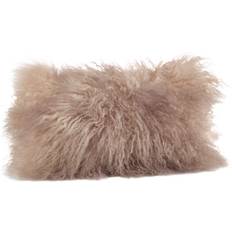 Wool Complete Decoration Pillows Saro Lifestyle 3564.OY1220B 12 Mongolian Lamb Fur Complete Decoration Pillows Beige