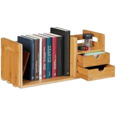 Relaxdays Desk Organizer Bamboo 2 Drawers 21 x 80.5 x 19 cm Natural