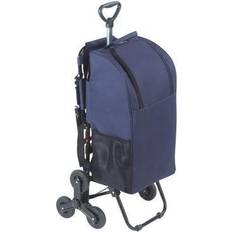 Wenko Chariot de courses avec siège intégré et poche isotherme 35L Bleu