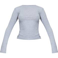 PrettyLittleThing Basic Long Sleeve Fitted T-shirt - Grey